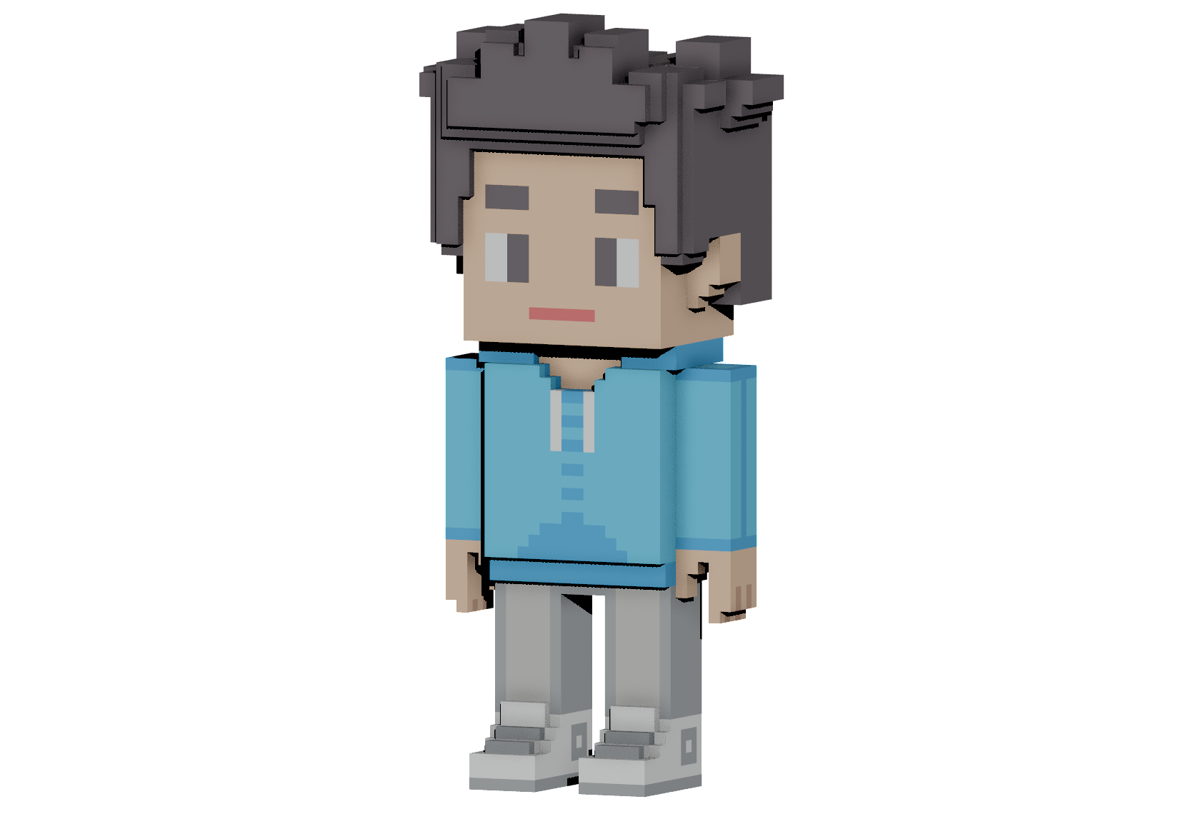 Casual Male Character – Blue Hoodie